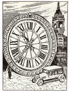 Fig.135.  La esfera del reloj de la Abadía de Westminster