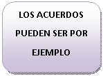 Rectángulo redondeado: LOS ACUERDOS PUEDEN SER POR EJEMPLO