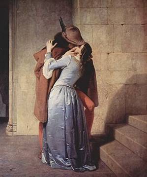 El beso, pintado por Francesco Hayez