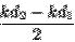 \begin{displaymath}\frac{kd_2-kd_1}{2}\end{displaymath}