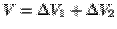 $V = \Delta V_1 + \Delta V_2$