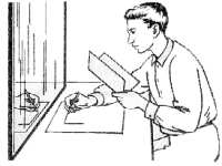 Fig. 100. Dibujando delante de un espejo.