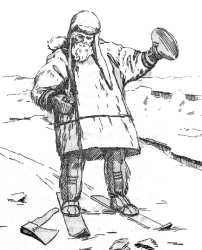 Fig. 113. El doctor hizo pasar los rayos por la lente, y los concentr&oacute; en la yesca.