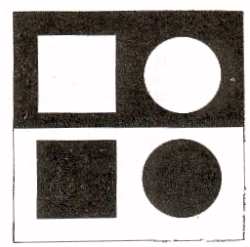 Fig.146.  Estos cuadrados y estos c&iacute;rculos son iguales respectivamente.